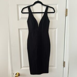 Lulu's Chic Black Midi Dress
